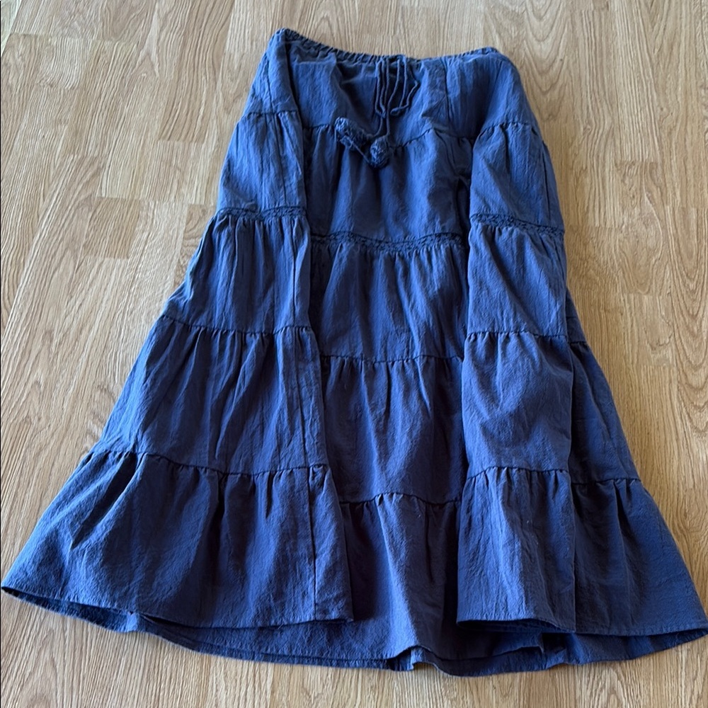 Elegant Blue Tiered Skirt